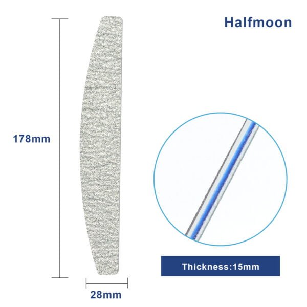 Size of Nail File-Half Moon