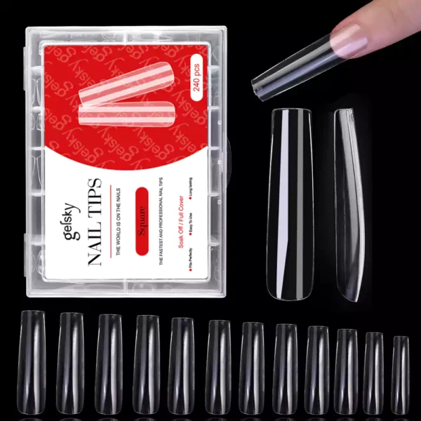 Long Square Nail Tip (Full Cover)