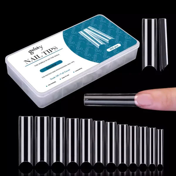 Long Square Nail Tip (Half Cover)