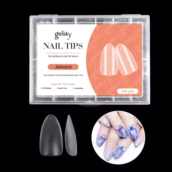 Matte Almond Nail Tip (Full Cover)
