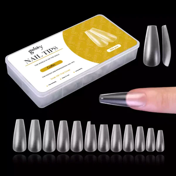 Matte Long Coffin Nail Tip (Full Cover)