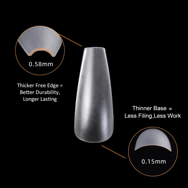 Feature of Matte Long Coffin Nail Tip (Full Cover)