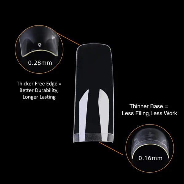 Feature of Medium Square Nail Tip (Half Cover)